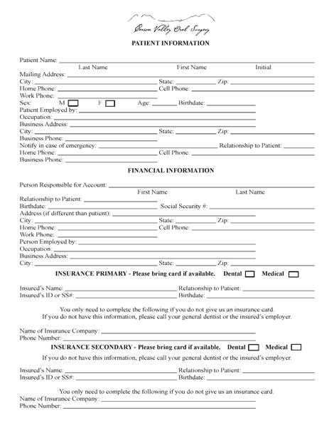 patient form page 1